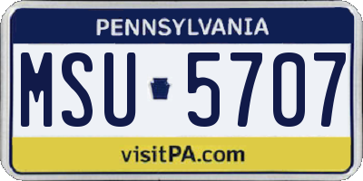 PA license plate MSU5707