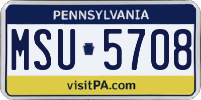 PA license plate MSU5708