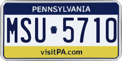 PA license plate MSU5710