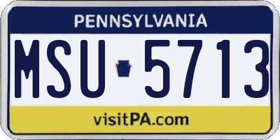 PA license plate MSU5713