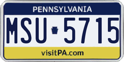 PA license plate MSU5715
