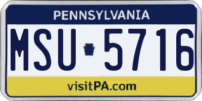 PA license plate MSU5716