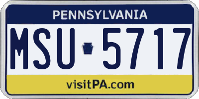 PA license plate MSU5717