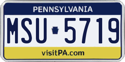 PA license plate MSU5719