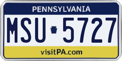 PA license plate MSU5727