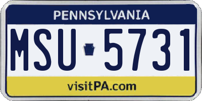 PA license plate MSU5731