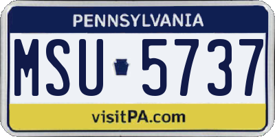 PA license plate MSU5737