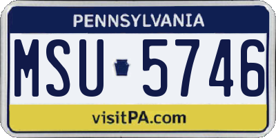 PA license plate MSU5746
