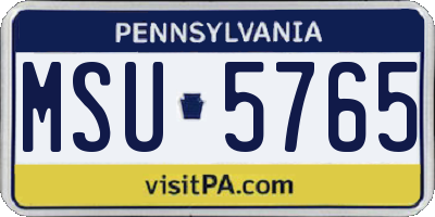 PA license plate MSU5765