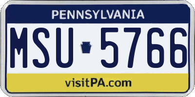 PA license plate MSU5766