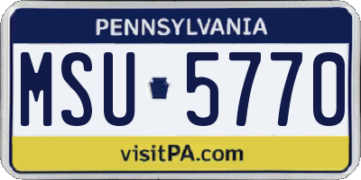 PA license plate MSU5770