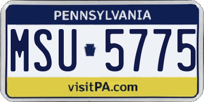 PA license plate MSU5775