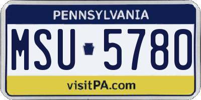 PA license plate MSU5780