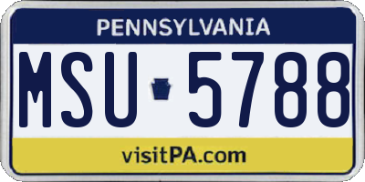PA license plate MSU5788
