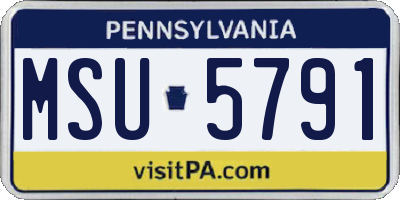 PA license plate MSU5791