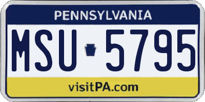 PA license plate MSU5795