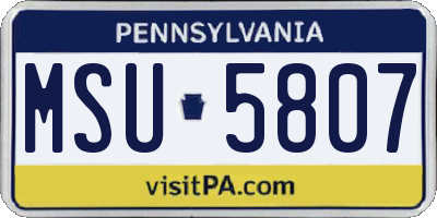 PA license plate MSU5807