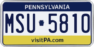 PA license plate MSU5810