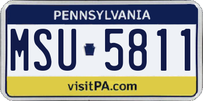 PA license plate MSU5811