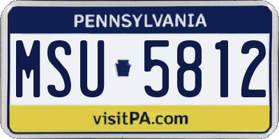 PA license plate MSU5812