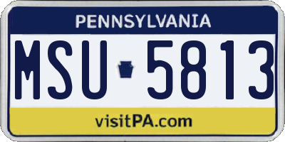 PA license plate MSU5813