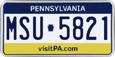 PA license plate MSU5821