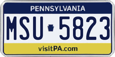 PA license plate MSU5823