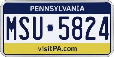 PA license plate MSU5824