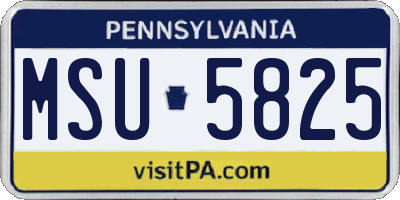 PA license plate MSU5825