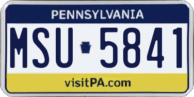 PA license plate MSU5841