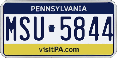 PA license plate MSU5844