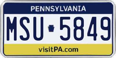 PA license plate MSU5849