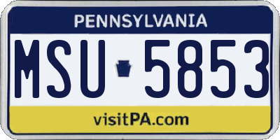 PA license plate MSU5853