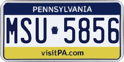 PA license plate MSU5856