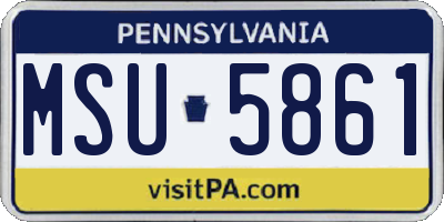 PA license plate MSU5861