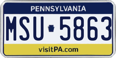 PA license plate MSU5863
