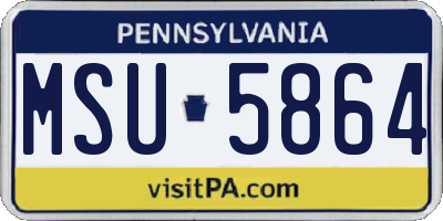 PA license plate MSU5864