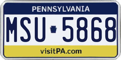 PA license plate MSU5868