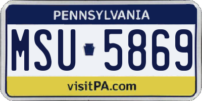 PA license plate MSU5869
