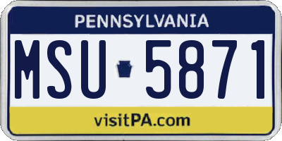 PA license plate MSU5871
