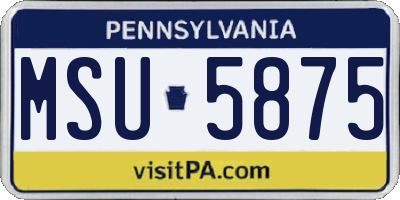 PA license plate MSU5875