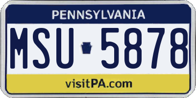 PA license plate MSU5878