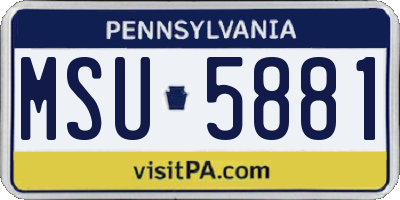 PA license plate MSU5881