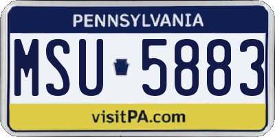 PA license plate MSU5883