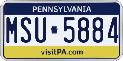 PA license plate MSU5884