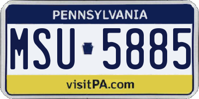 PA license plate MSU5885