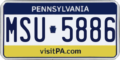 PA license plate MSU5886