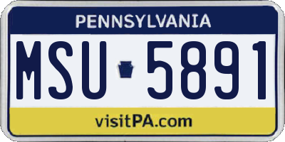 PA license plate MSU5891