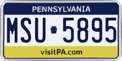 PA license plate MSU5895