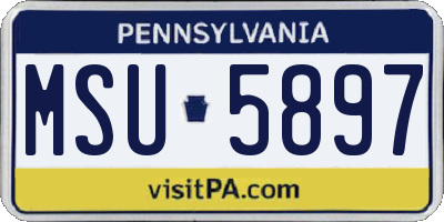 PA license plate MSU5897